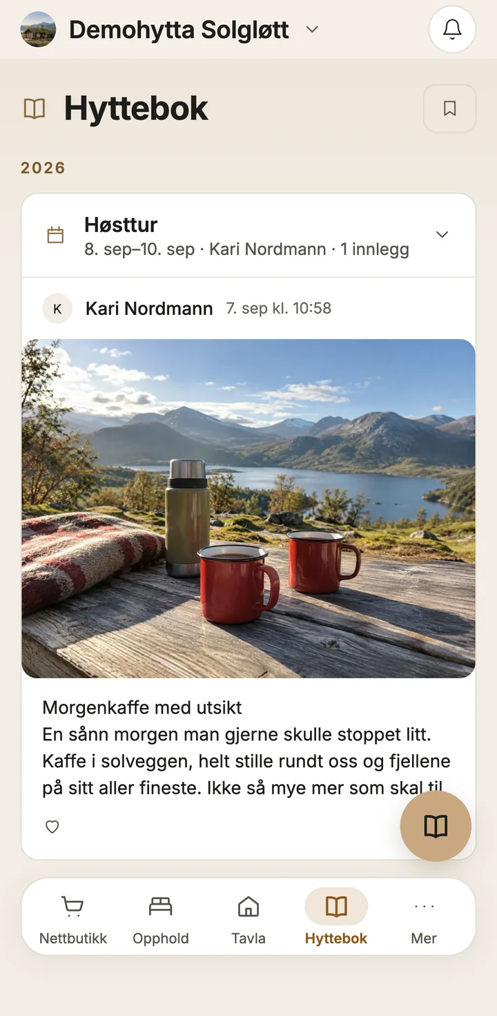 Hytteboka i LUMO med et innlegg fra en høsttur